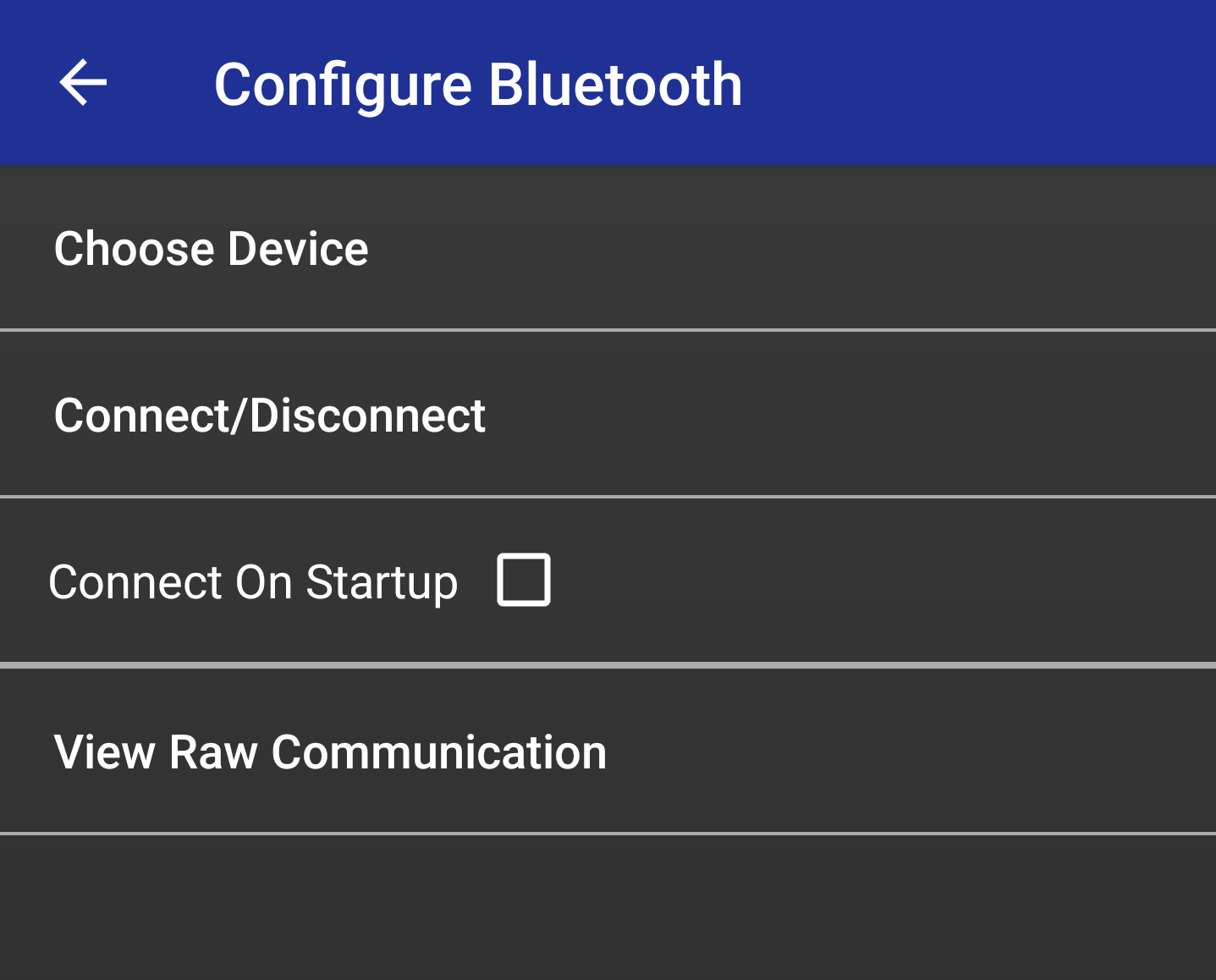 Configure Bluetooth Menu – Solid Circuits